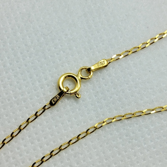 14k Gold Over Sterling Silver Italy Aquamarine Necklace - Picture 6 of 7